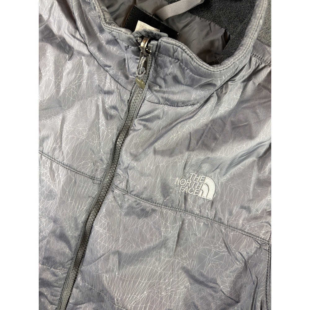 The North Face‎ Insulated Jacket Women L Gray Geometric Print Full Zip Puffer